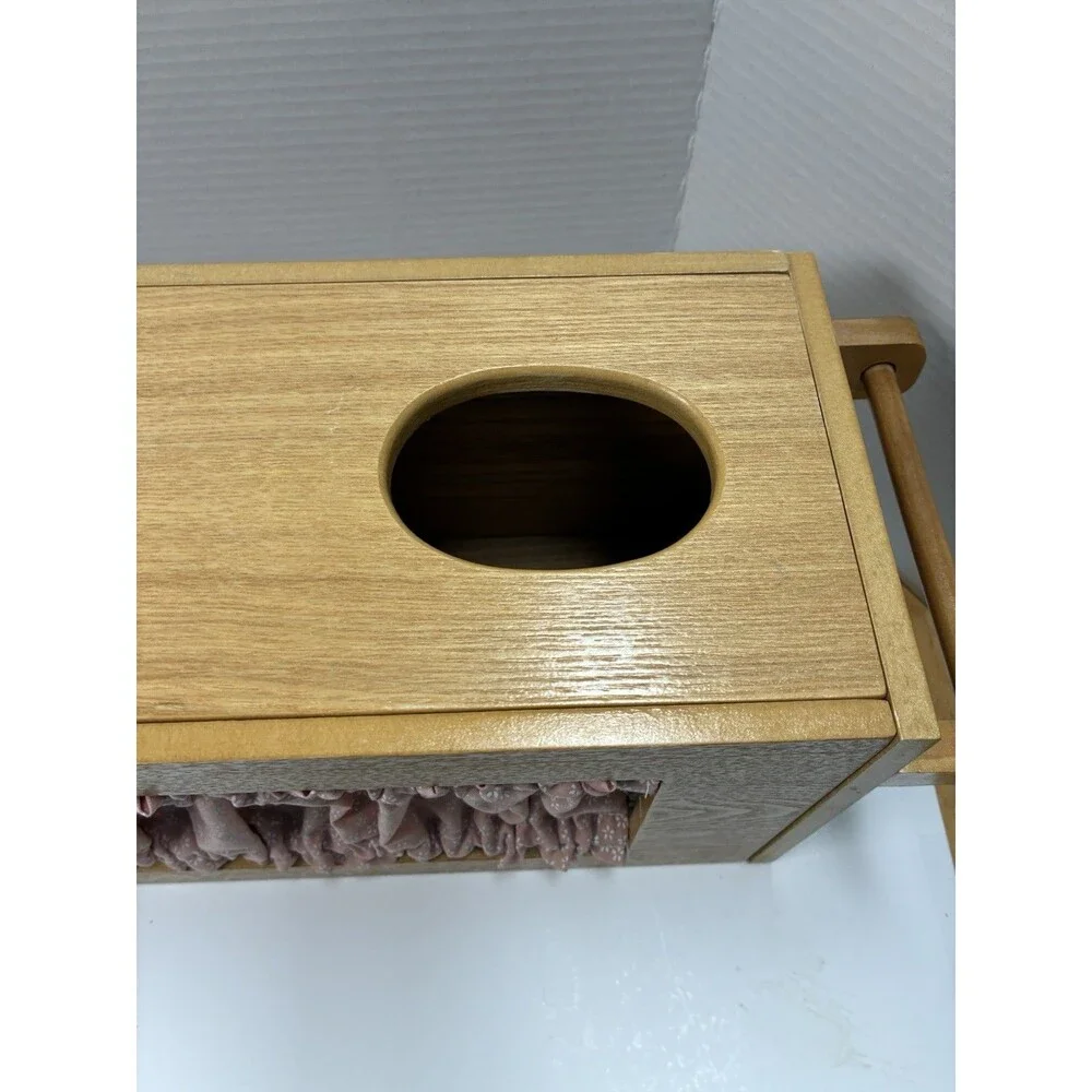 Vintage Wooden Bathroom Wall Mounted Toilet Paper/ Tissue Storage Box